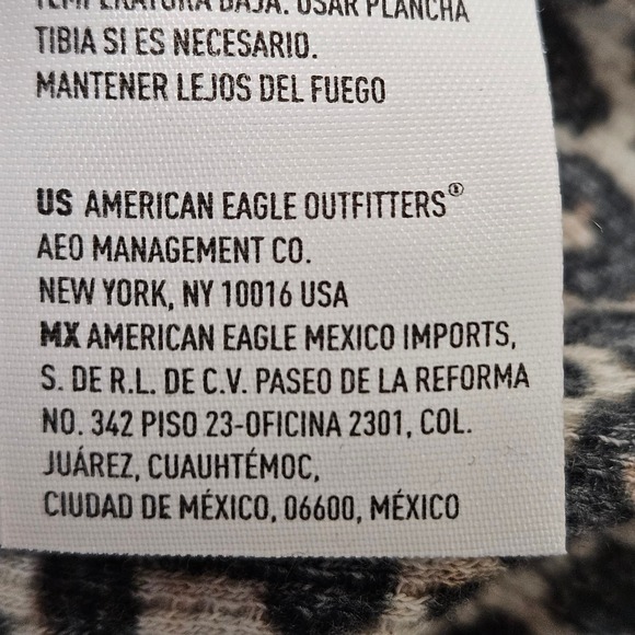 American Eagle Leopard Print Ribbed Short Sleeve Stretchy Crop Top Size‎ Large - Picture 9 of 10